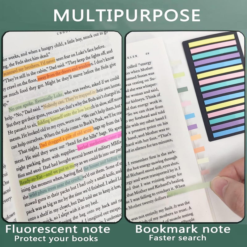 Potanro Sticky Tabs 2300 Pcs Translucent 10 Sheets Highlighter Book Tape Long Highlighting Sticky Tabs for Annotating Books, Aesthetic Office Suppliesbook for Annotating Books - Image 4